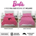 Barbie Kids Full Bed-in-a-Bag, Comforter and Sheets, Pink Chevron ...
