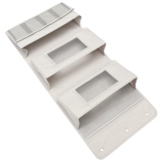 WEUVEB 1Pcs Over Door Organiser Easy to Clean Rectangular Grey Polyester For Living Room