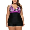 thumbnail image 4 of Askfv Plus Size Tankini Set with Boyshort for Women Tummy Control Two Piece Swimsuit Dot Print Bathing Suit, 4 of 5