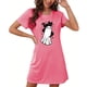 thumbnail image 4 of Camisón corto de talla grande para mujer, camisón de manga corta con estampado de pecho a la moda, camisón para mujer, 4 of 5