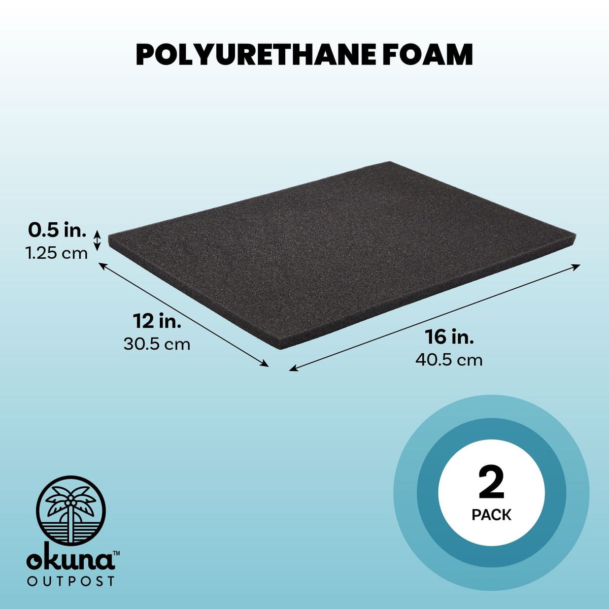 Packing Foam Sheets, 0.5 Inch Polyurethane Cushioning Sheets for Moving  (12x16 In, 2 Pack) 