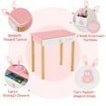 thumbnail image 6 of Costway Kids Vanity Set Rabbit Makeup Dressing Table Chair Set W/ Mirror Drawer Pink, 6 of 11