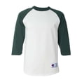 thumbnail image 1 of Playera de béisbol Raglan Champion para Hombre Blanco/Verde Oscuro 2X-Large T137, 1 of 1