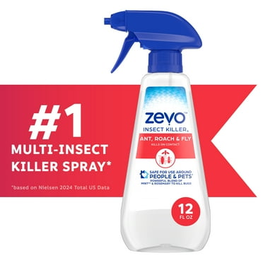 Zevo Multi Insect Killer Spray: Bug Spray for Home Use - Versatile Ant, Fly, Spider, Roach Killer & More - With Rosemary & Cornmint Oil - For Indoor & Outdoor Use (12oz Spray Bottle)