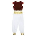 thumbnail image 6 of Haitryli Kids Boys Arabian Prince Costume Fancy Waistcoat with Pants Halloween Cosplay Performance Outfits Red 10, 6 of 7