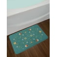 thumbnail image 2 of Floral Bath Mat, Ornamental Flowers Design Flourishing Streaks, Plush Bathroom Decor Mat with Non Slip Backing, 29.5" X 17.5", Teal Dark Orange, by Ambesonne, 2 of 2