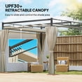 thumbnail image 4 of Outsunny Pavillon Extérieur 10 Pieds x 10 Pieds, Auvent de Pergola Rétractable avec Rideaux, 4 of 10