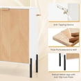 thumbnail image 5 of Cabinet with Storage, Kitchen Sideboard with Shelf, Modern Credenza for Living Room, Small Accent Cabinet with Doors for Dining Room, 14.5" D x 27.5" W x 31" H (1, White & Natural), 5 of 7