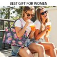 thumbnail image 5 of Large Capacity Tote Bag,Pioneer Flower Floral Print Pattern Handbag Fashion Luxury Tote Bag,15.7"x13"x 5.1" Inches,Laptop Compatible, 5 of 6