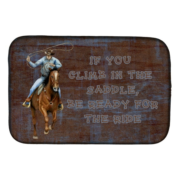 Roper Horse If you climb in the saddle, be ready for the ride Dish Drying Mat