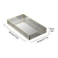 thumbnail image 2 of PENGXIANG Striped Glass Storage Tray Dresser Cosmetic Storage Box Desktop Finishing Metal Frame Mirror Tray, 2 of 16