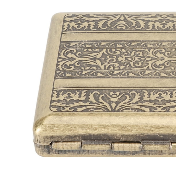 Cigarette Case Retro Cigarette Pocket Holder Metal Cigarette Holder Case  for 20 Cigarettes Clover