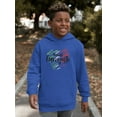 thumbnail image 2 of Buon Ferragosto Brush Paint Hoodie Juniors -Image by Shutterstock,  Large, 2 of 4