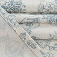 thumbnail image 3 of CURTAINKING French Door Curtains Panel Farmhouse Linen Rod Pocket Curtains for Door Window 50"x40" Floral Printed Blue on Beige, 1 Tieback Included, 3 of 9