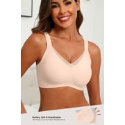 MINTREUS Womens Wireless Bras V Mesh Comfortable Bralette Supportive Tshirt Bra No Underwire Seamless Push Up