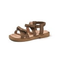 thumbnail image 4 of Fesfesfes Girls Bowknot Princess Sandals Party Dance Shoes with Cute Open Toe Lightweight Soft Sole for Casual Beach and Holiday Wear(Brown,5 Years), 4 of 7