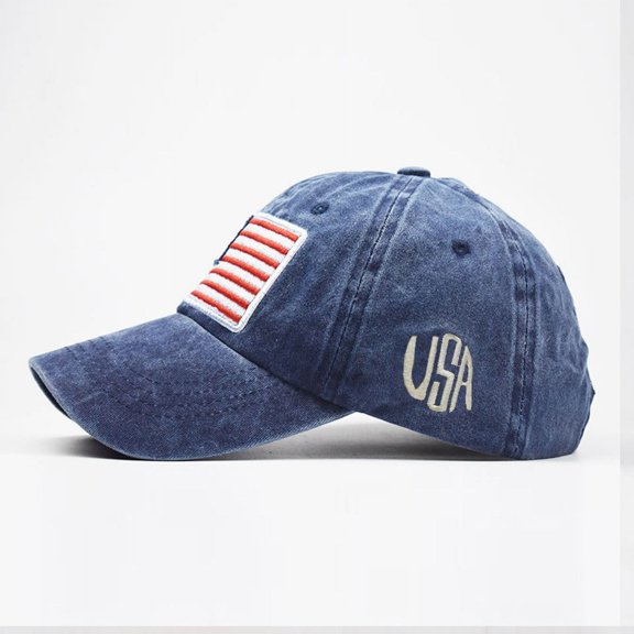 BLTIBY Adult Baseball Cap Trucker Hats Mens Vintage Cute USA Embroidery Fishing Hat Fashion Ball Caps Navy Free Size