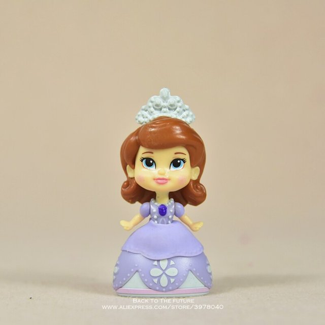 Disney-figura de acción de la Primera Princesa Sofia para niños, Mini muñeca de colección, modelo de juguete, regalo, versión Q, 4-12,5 cm Gong Bohan LED