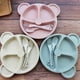 thumbnail image 5 of Cuenco Para Bebé, Cuchara Y Tenedor, Vajilla Para Alimentación, Sin Bpa, Oso De Dibujos Animados, Platos Para Niños, Juego De Vajilla Para Comer Para Bebés, Plato De Entrenamiento Anti-Calor Vogacara BA000558-00, 5 of 6