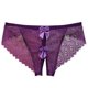 thumbnail image 1 of Pantalones cortos sexy de encaje con abertura en la entrepierna para mujer: diseño con lazo Pure Desire, bordado floral, ropa para el día a día/informal/para salir, tallas M-XL., 1 of 3
