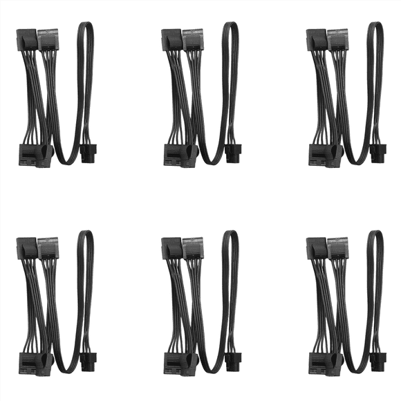 6X 6Pin to 4 Molex Modular Power Supply Cable 6Pin to 4 IDE Cable for RM1000X RM850X RM750X RM650X RM550X