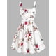 thumbnail image 2 of Ruched Bust Side Lace Up Flower Dress Casual Floral Dresses Flare Dress Square Neck Dress Mini Women 2023 DressXXXL Gao Jinjia LED, 2 of 2