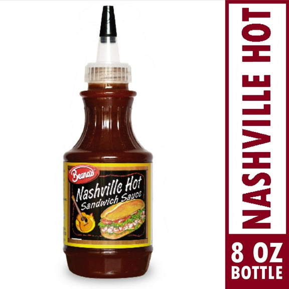 Beano's Gluten Free Nashville Sweet Heat Hot Sandwich Sauce, 8 oz. Bottle, Shelf Stable