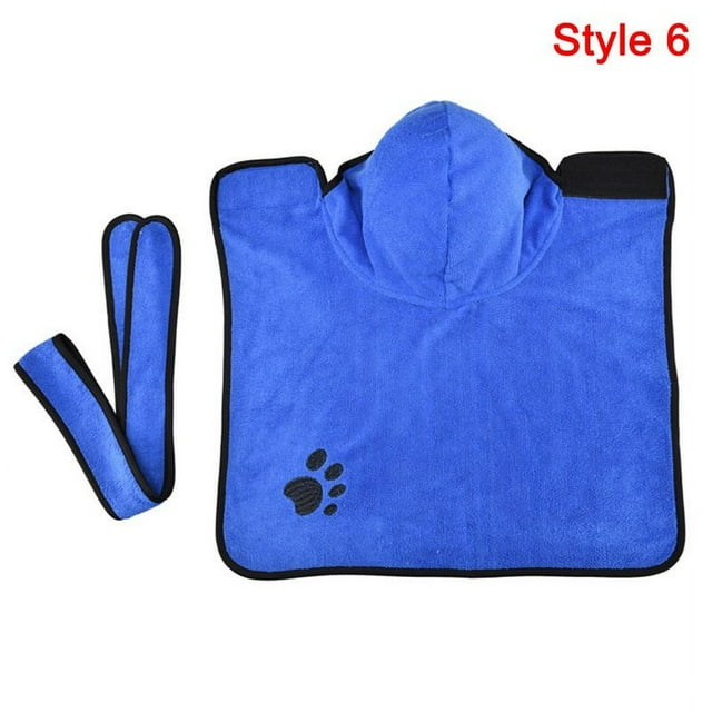 Super Absorbent Pet Towel Soft Dog Bathrobe With Hood And Belt For Large Medium Small Dogs New