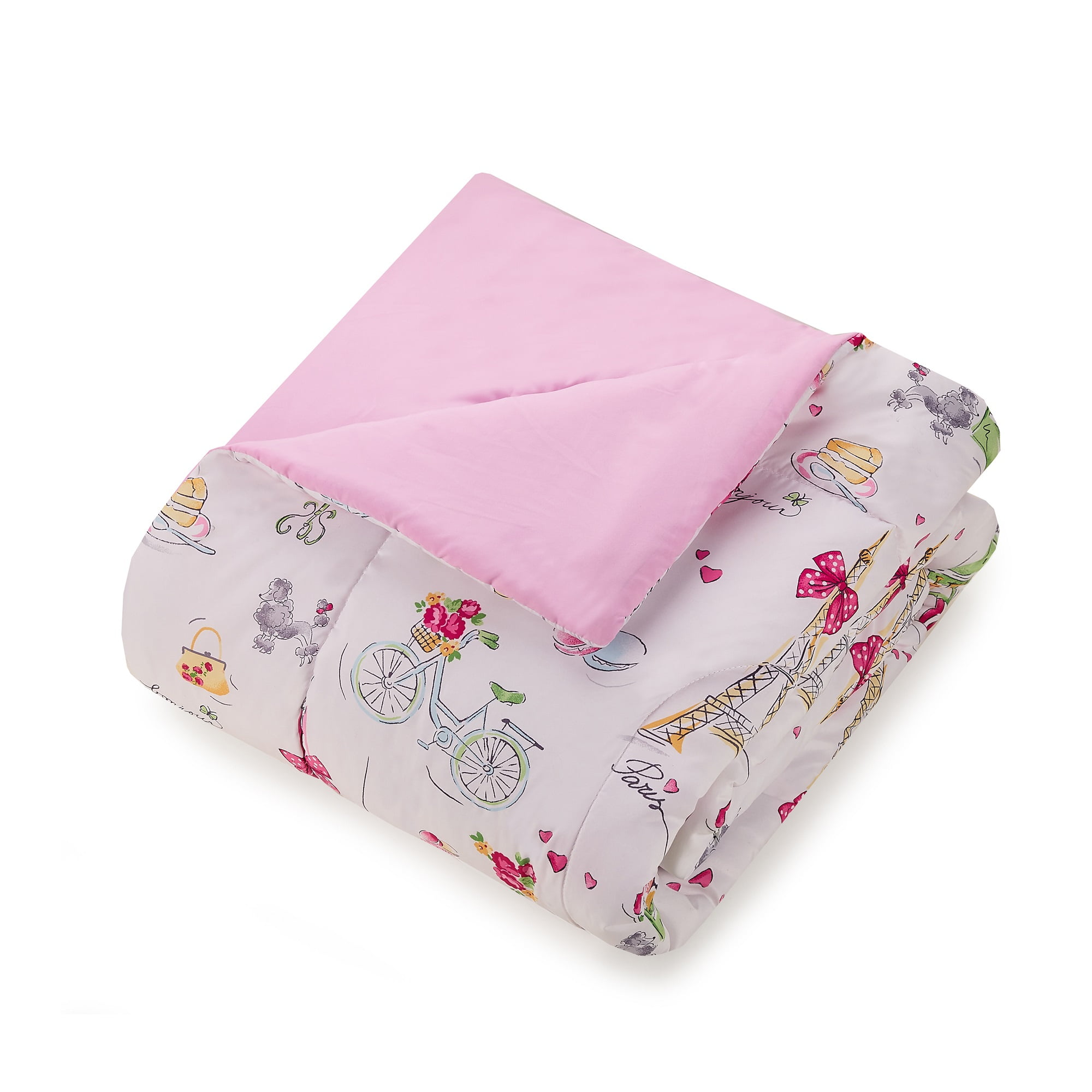 Urban Playground Kids and Teens Pretty in Paris Pink 2-Piece Comforter Set, Twin/Twin XL