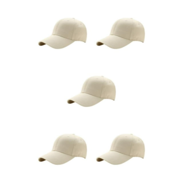 kurtrusly Sun Protection Baseball Cap Universal Size For Outdoor Adventures Universal Baseball Cap Polyester Outdoors Sun Cap beige 5Set