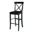 thumbnail image 6 of 36" Round Bar Height Table with 12" Leaf and 2 X-back Stools - Black - 3 Piece set, 6 of 8