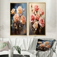 thumbnail image 1 of Designart "Peach Roses love expression I" Roses Framed Wall Art Set Of 2 - Peach Floral Frame Gallery Set For Office Decor, 1 of 6