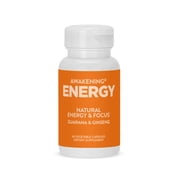 Awakening Natural Energy & Focus Nootropic Supplement with Panax Ginseng, Guarana Extract & Chromium Picolinate | Brain Supplement for Focus, Energy, Mood & Clarity | Gluten Free, Vegetarian
