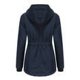 thumbnail image 5 of Womens Hooded Parka Coat Winter Thicken Fleece Down Coat Jacket Overcoat Mid Length Zipper Outerwear, 5 of 5