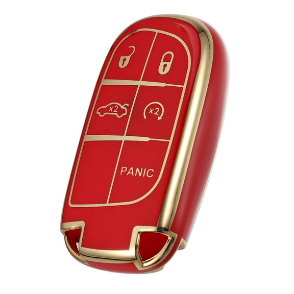 TPU 5 Button Keyless Entry Remote Cover Fit for Jeep Cherokee Compass Renegade Grand Cherokee Red