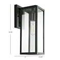 thumbnail image 3 of SAFAVIEH Norsan LED Black Iron Outdoor Wall Sconce with Clear Glass Shade, 3 of 6