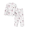thumbnail image 2 of Rateoe Cute Poodle Dog Pattern Womens Pajamas Set Long Sleeve Sleepwear Button Down Nightwear Soft Cotton Pj Lounge Sets, 2 of 9