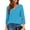 C-Blue, variant on Summer Tops for Women V Neck 3/4 Sleeve Tunic Blouses Ladies Casual Hollow Out Trendy T Shirts