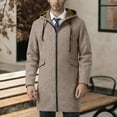 thumbnail image 2 of Mens Trench Coat Slim Fit Notched Collar Jacket Fall Winter Wool Trench Coat Men Warm Soft Overcoat Windbreaker Casual Jacket, Z06 Khaki, Size L, 2 of 6