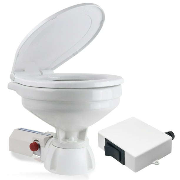 TMC Electric Marine Toilet, RV Toilet, Boat Toilet, Compact Design Bowl