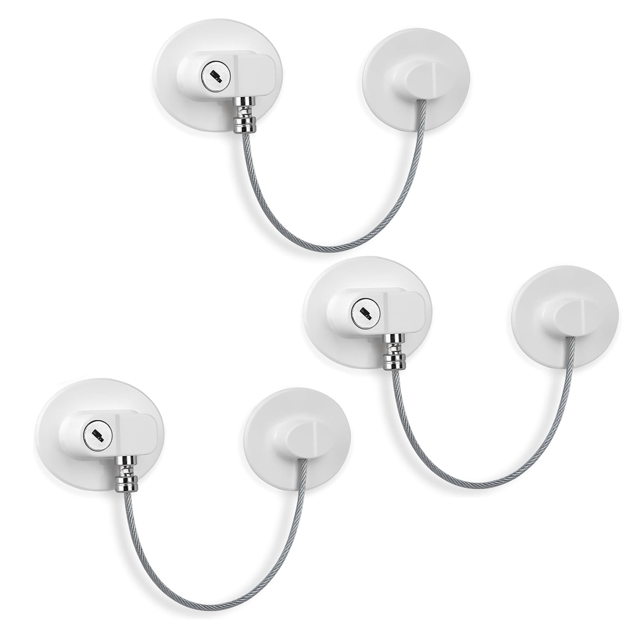 3 Pack Refrigerator Lock with Keys, Cabinets Locks Freezer Lock Door Lock for Toddler, Child, Multi-Purpose Baby Kid Safety Deep Freezer Fridge Lock with a Key