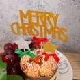 thumbnail image 5 of hengzirui cupcake topper 4pcs Merry Christmas Cake Toppers Set Cake Picks Lovely Cupcake Decor Party Supplies (Red Tree and Golden Letters), 5 of 9