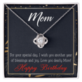 thumbnail image 2 of To My Mom Birthday Message Blessings and Joy Infinity Knot Necklace Message Card, 2 of 7