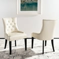 thumbnail image 2 of SAFAVIEH Abby Flat Cream/Espresso Bicast Leather Tufted Side Chair (Set of 2) (22 in. W x 23.8 in. D x 36.4 in. H), 2 of 13