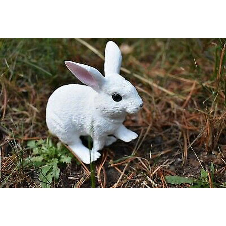 Rabbit White Realistic Small Toy Model Plastic Replica Forest