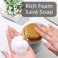 thumbnail image 3 of Modern Striped Style Gold Soap Dispenser for Bathroom, Ceramic Hand Soap Dispenser, Easy to Refill Liquid (Gray-Foam Pump), 3 of 12
