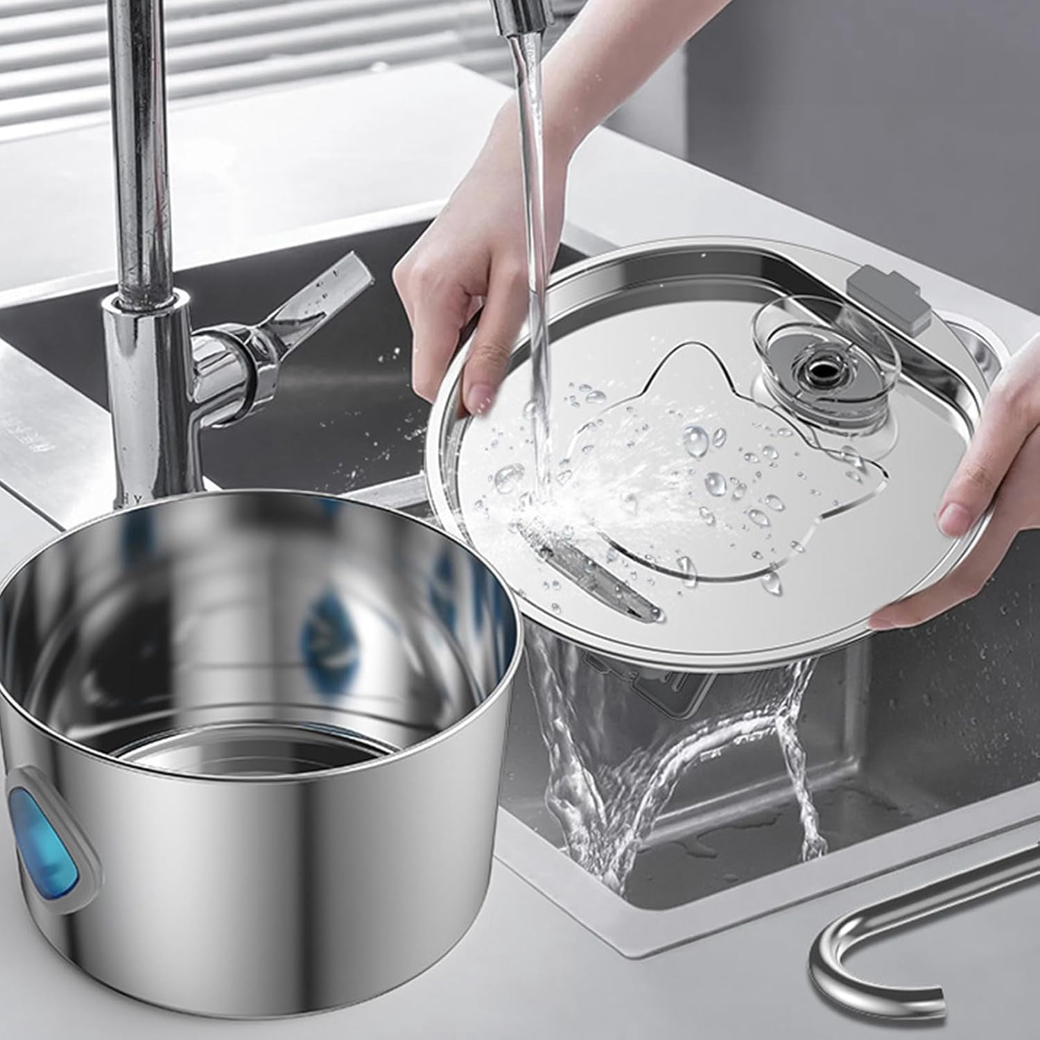 Cat Water Fountain, Stainless Steel Bowl, Durable 3.2L Automatic Dispenser Strong Build, Reliable Pet Supplies for Indoor Large Medium Small Dog Kitten Feeding Watering Daily Use