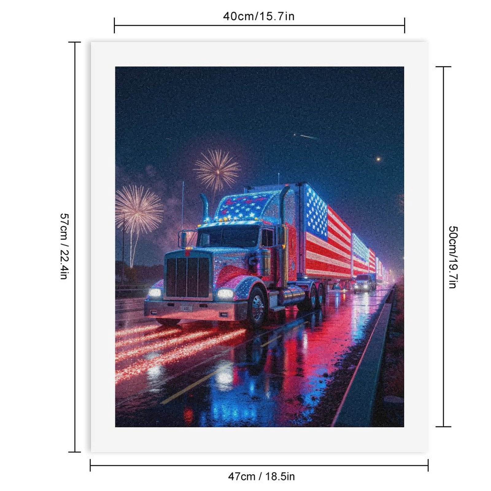 Paint By Numbers Kit for Adults Beginner - DIY Truck Night Celebration Illuminations Canvas Painting Kits for Adults, Frameless Paint By Number for Adults for Home Wall Decor 16x20 Inch