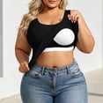 thumbnail image 2 of Loopsun Women Summer Tank Top Round Neck Sleeveless Ribbed Knit Built In Pad Plus Size Solid Tops, 2 of 5