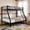 Black, variant on BaPiPro Metal Bunk Bed Twin Over Full Size with Removable Stairs, Heavy Duty Metal Frame with 12" Under-Bed Storage for Teens & Adults, No Box Spring Needed, Black